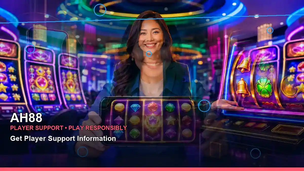 AH88 mobile casino app with an adult Filipina host presenting a mobile gaming experience
